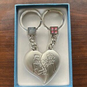 Heart couple key chain